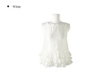 Seonu Dot See-through Layered Ribbon Sleeveless Blouse