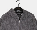 Dubo Mohair Fur Brush Zipper Hooded Zip-Up