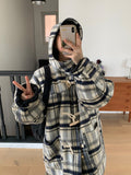 [unisex] Donico Check Duffel Quilted Hood Half Coat