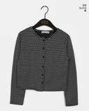 [Lining Point] Hued Stripe Dot Cardigan