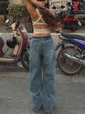 Trackline wide denim pants
