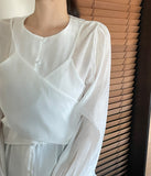 Mito Shirred Layered Wrap Blouse