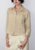 NATURAL CHECK 3/4 SHIRT