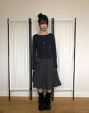 [Frill Back SET] Zeb Pleated Back Banding Midi Skirt