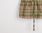Rifen Check Cap Shirring Ribbon Flare Strap Sleeveless