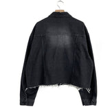 Lavender crop denim jacket