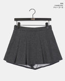 Chiken wool pin tuck mini skirt
