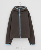 [unisex] Canie Hood Color Matching Fleece Zip-Up Jumper