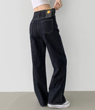4 Seasons Non-fade Raw Back Banding Wide Fit Denim Pants