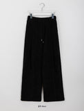 [unisex] Loose banding ribbed wide pants