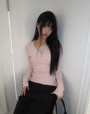Karun Snap V-Neck Long Sleeve T-Shirt