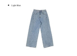 Ring-on Cut Washing Denim Wide Pants