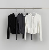 Daily Basic Slim Fit Long Sleeve Hood T-Shirt
