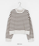 Jaycoo Crop Stripe Sweatshirt