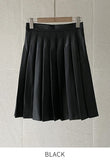 Elb Pleated Leather Culotte Skirt
