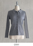 Roselle Collar Button Ribbed Knit Cardigan