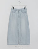 Delg Summer Slit Denim Long Skirt