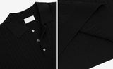 Cable collar short sleeve knit