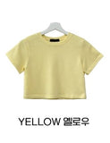 [1+1] Basic Crop Short Sleeve Tee