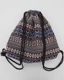 Rums Vintage Bohemian Pattern String Cotton Gym Backpack