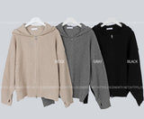 Bed Hood Knit Zip up