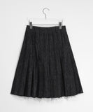 Theon Pleated Denim Midi Skirt