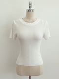 Tory Round Ribbed Span Short Sleeve T-shirt