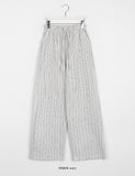 [unisex] Nonoka Banding Stripe Wide Linen Pants - Linen 60