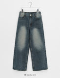 Kelponi Washed Denim Wide Pants