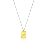 [Premium Plating] Volume Square AB TAG Necklace