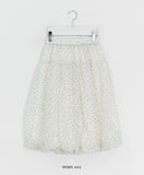 Chitoa Dot Chiffon Balloon Midi Skirt