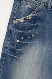 (W) Rock Blue Stud Jeans