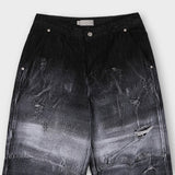 Fiction paint washing denim pants