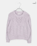 Neha loose wool round neck cable knit