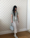 Hachu Tiered Midi Skirt
