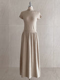 Shua Back Button Repeat Flare Knit One Piece (Belt set)