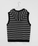 [unisex] Henken Stripe Hood Knit Vest