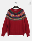 Pommel Nordic Loose Fit Round Knit