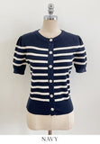 Hazel Stripe Puff Knit Cardigan