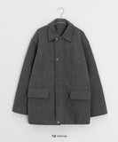 Flky Collar Quilted Half Coat