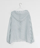 Pentle Summer Stripe See-through Hood Shirt