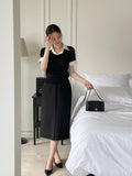 Yulepi Color Matching Shirt Cable Knit