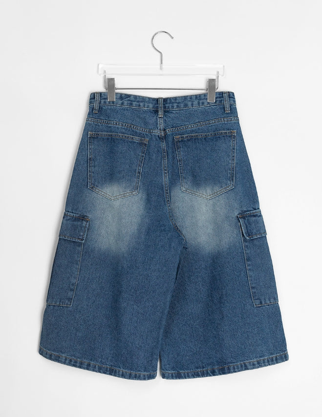 【BAON】Gus Denim Cargo Bermuda Pants BAON (バオン) - ガスデニムカーゴバミューダパンツ / Gus Denim