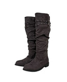 Double eyelet suede long boots