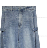 Maxi balloon snap denim pants