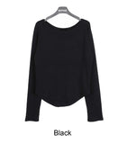 Rosa Boat Neck Ribbed Long Sleeve Tee