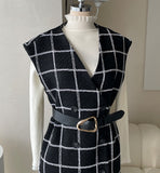 Neti Check Vest Tweed One Piece