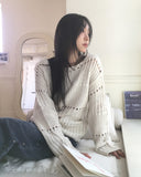 [MADE] Tens Crochet Net Overfit Boat Neck Knit