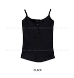 [U-BASIC] Rollin Button Round Sleeveless Top
