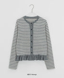 [BAONHAUS] Lorenine Frill Stripe Cardigan